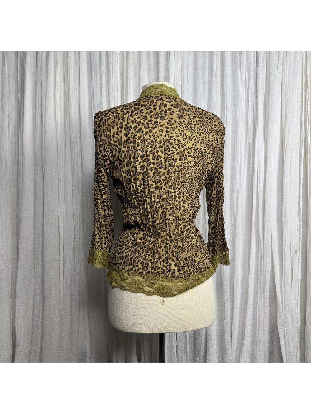 Vintage Y2K Sheer Leopard Print Embellished Jacket (S) - Picture 3 of 5
